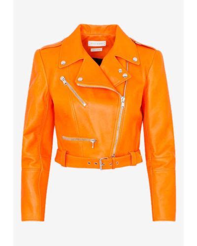 orange alexander mcqueen jackets